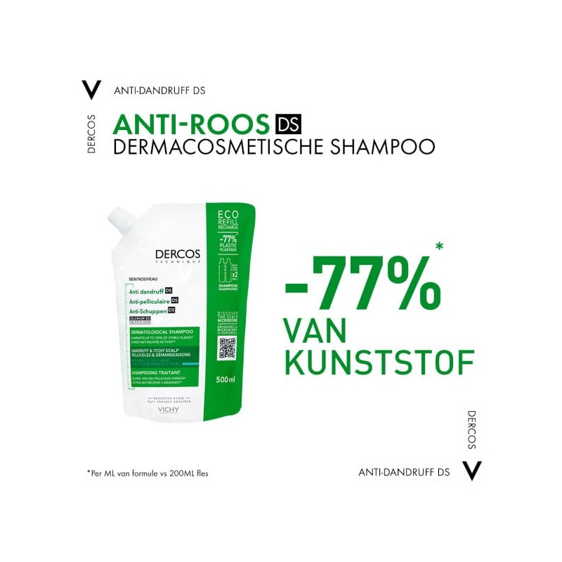 Dercos Anti-Roos DS Shampoo Navulling - Normaal tot Vet Haar - 500ml - Copy-1