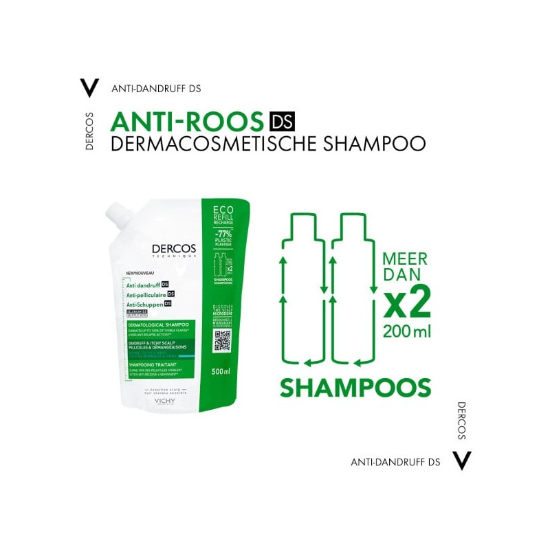 Dercos Anti-Roos DS Shampoo Navulling - Normaal tot Vet Haar - 500ml - Copy-2