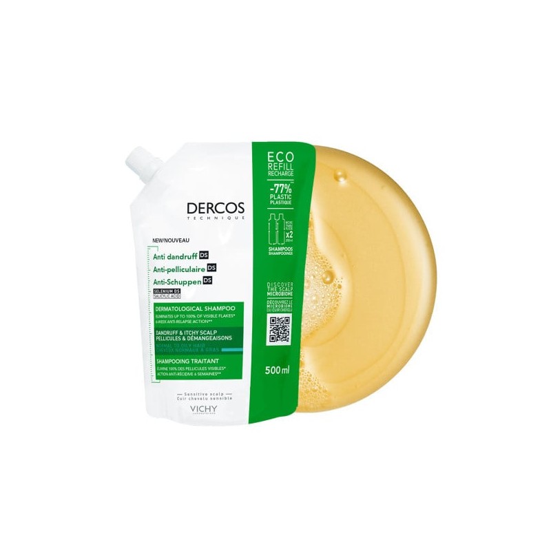 Dercos Anti-Roos DS Shampoo Navulling - Normaal tot Vet Haar - 500ml - Copy-3